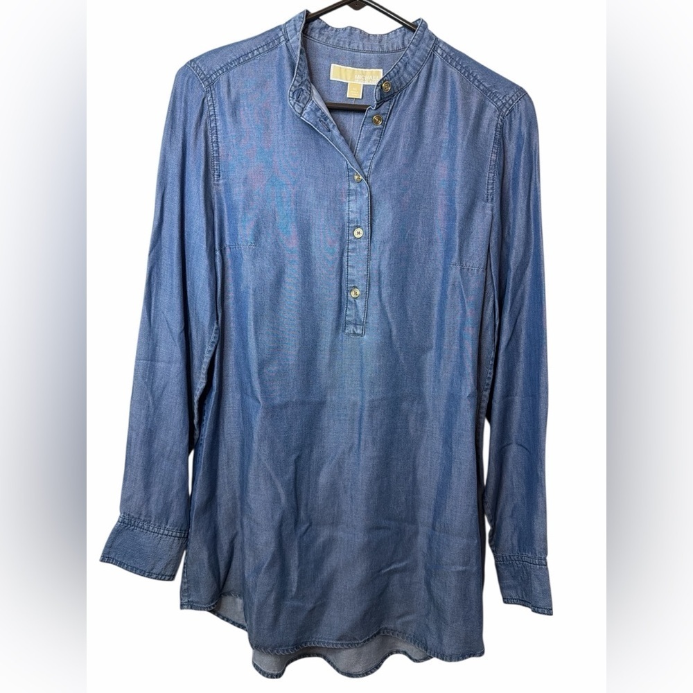 NEW MICHAEL Michael Kors Chambray Tunic Top